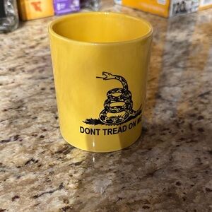 Yellow Ceramic Mug with Snake Design